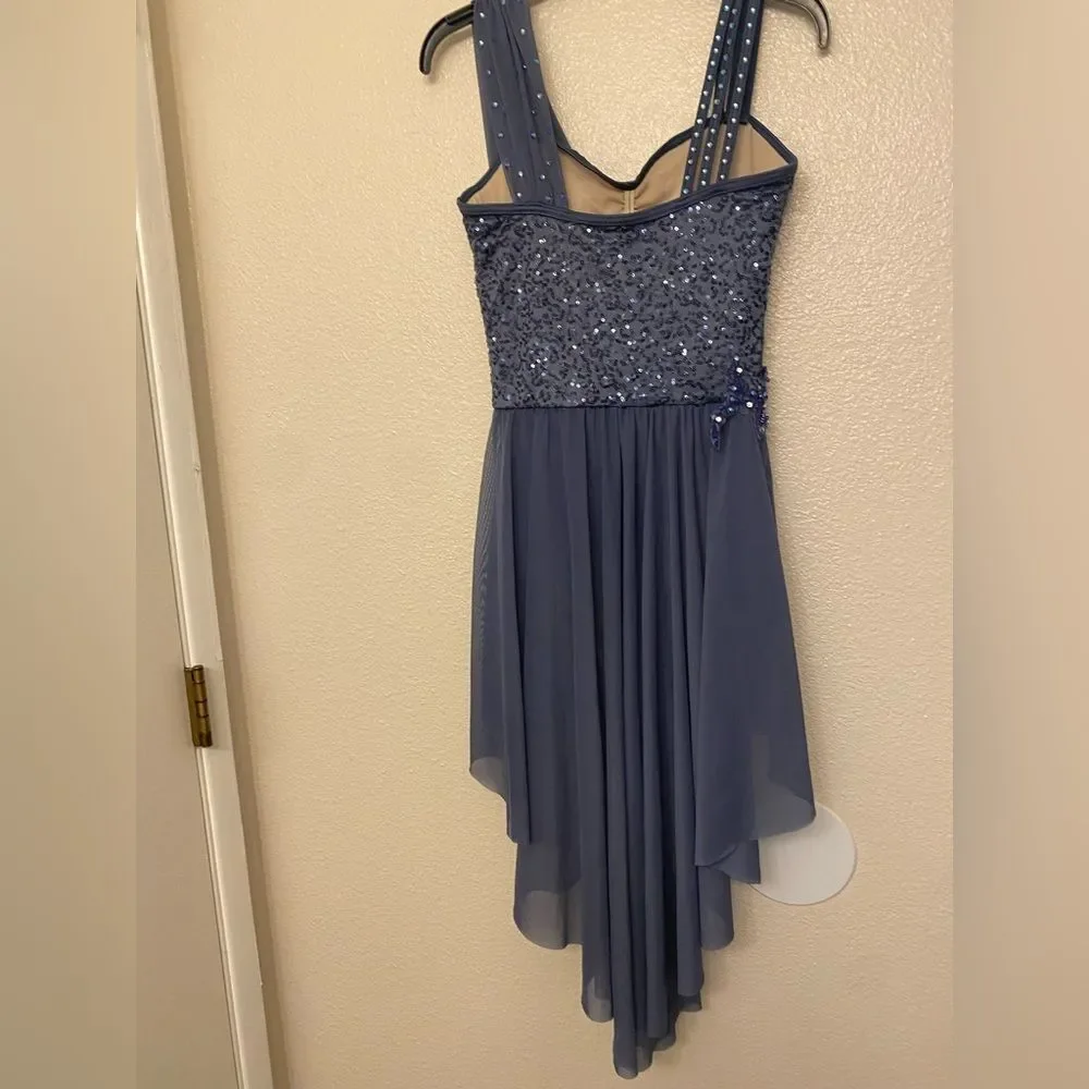 WEISSMAN Dance Costume dress mesh Chiffon Drape maxi One 14714 XSA adult